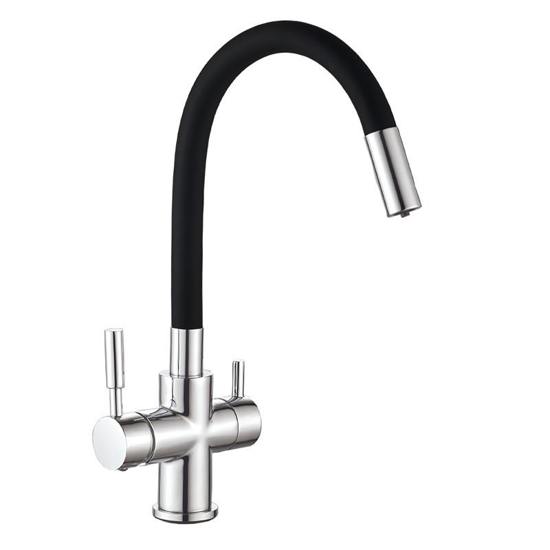 Змішувач для кухні MIXXUS Premium Hans 021 на дві води Reflector Black (MI5934) Змішувач для кухні MIXXUS Premium Hans 021 на дві води Reflector Black (MI5934)