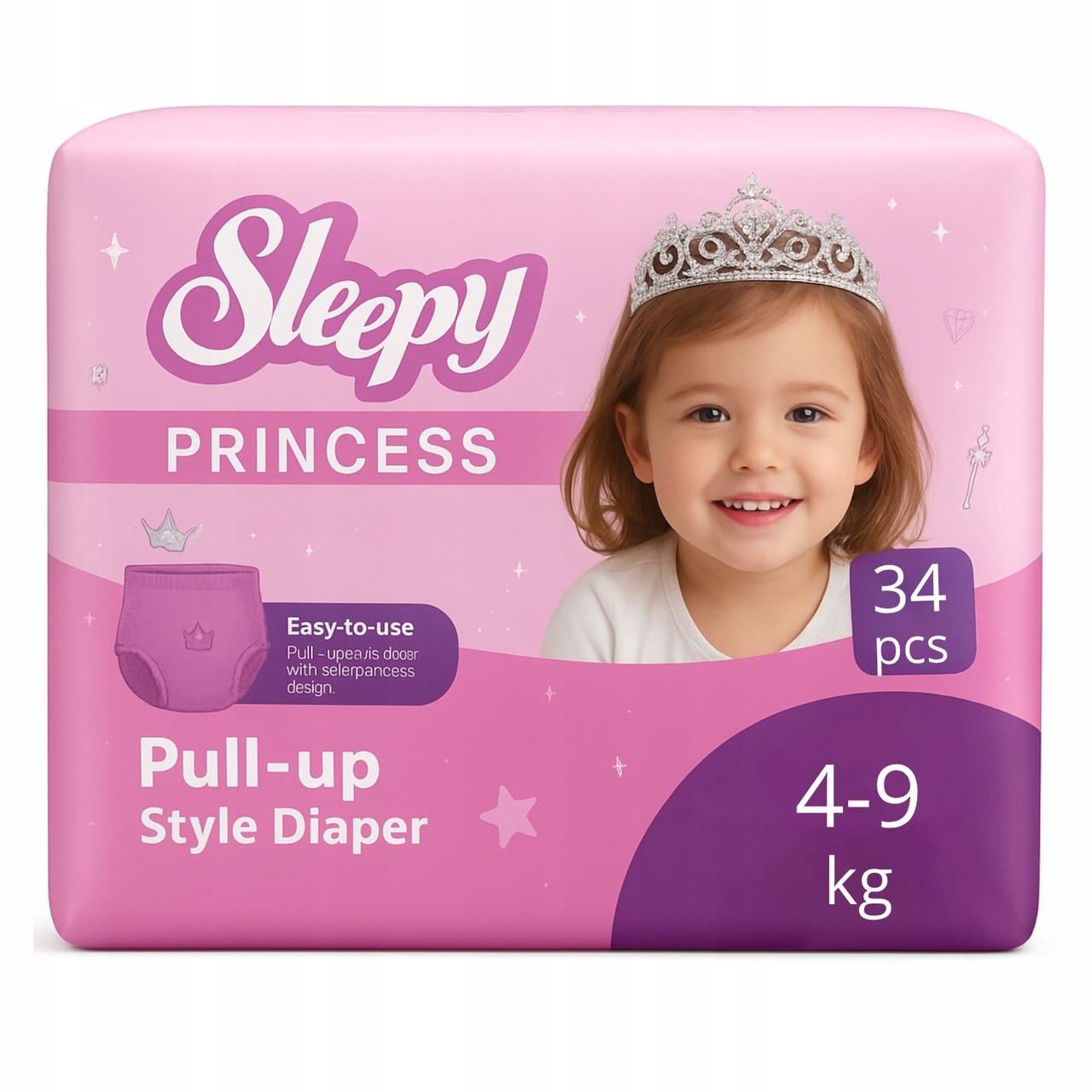 Подгузники-трусики детские Sleepy Princess midi 3 4-9 кг 34 шт.