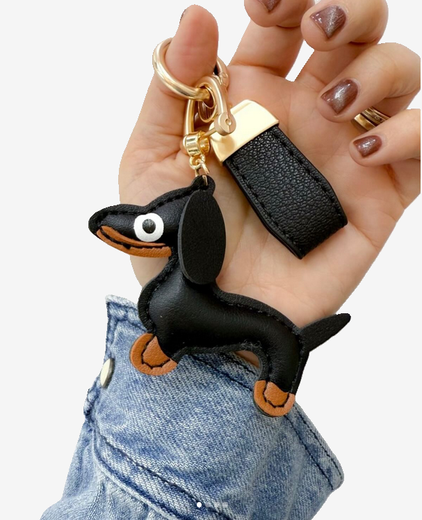 Брелок-подвеска в стиле Hermes Такса Элит на сумку/косметичку/пенал Черный - фото 2 Брелок-подвеска в стиле Hermes Такса Элит на сумку/косметичку/пенал Черный - фото 2