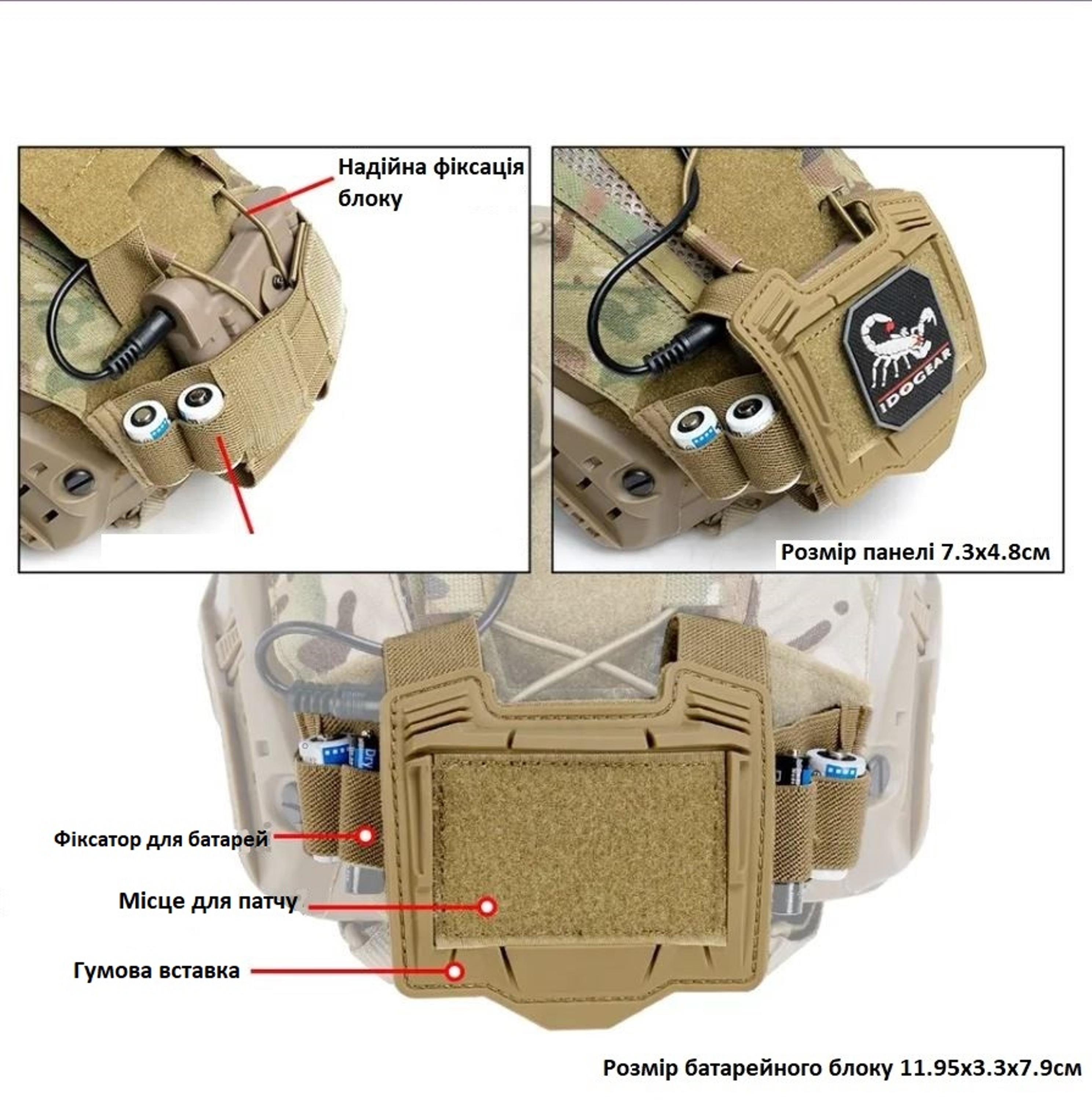 Кавер-чохол на шолом Fast IdoGear L з підсумком для АКБ Multicam (IDO-CVR-L-MC) - фото 7