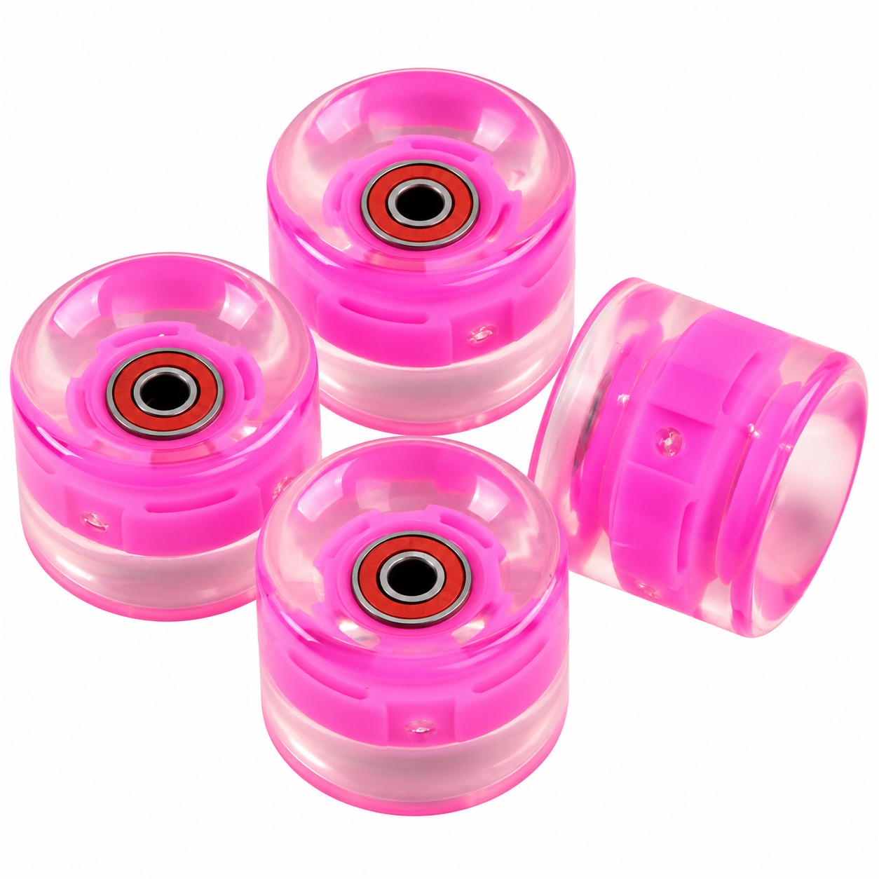 Комплект колес Best Board Penny Board ABEC-7 со светом 60х45 мм 4 шт. Розовый (IG-102330)