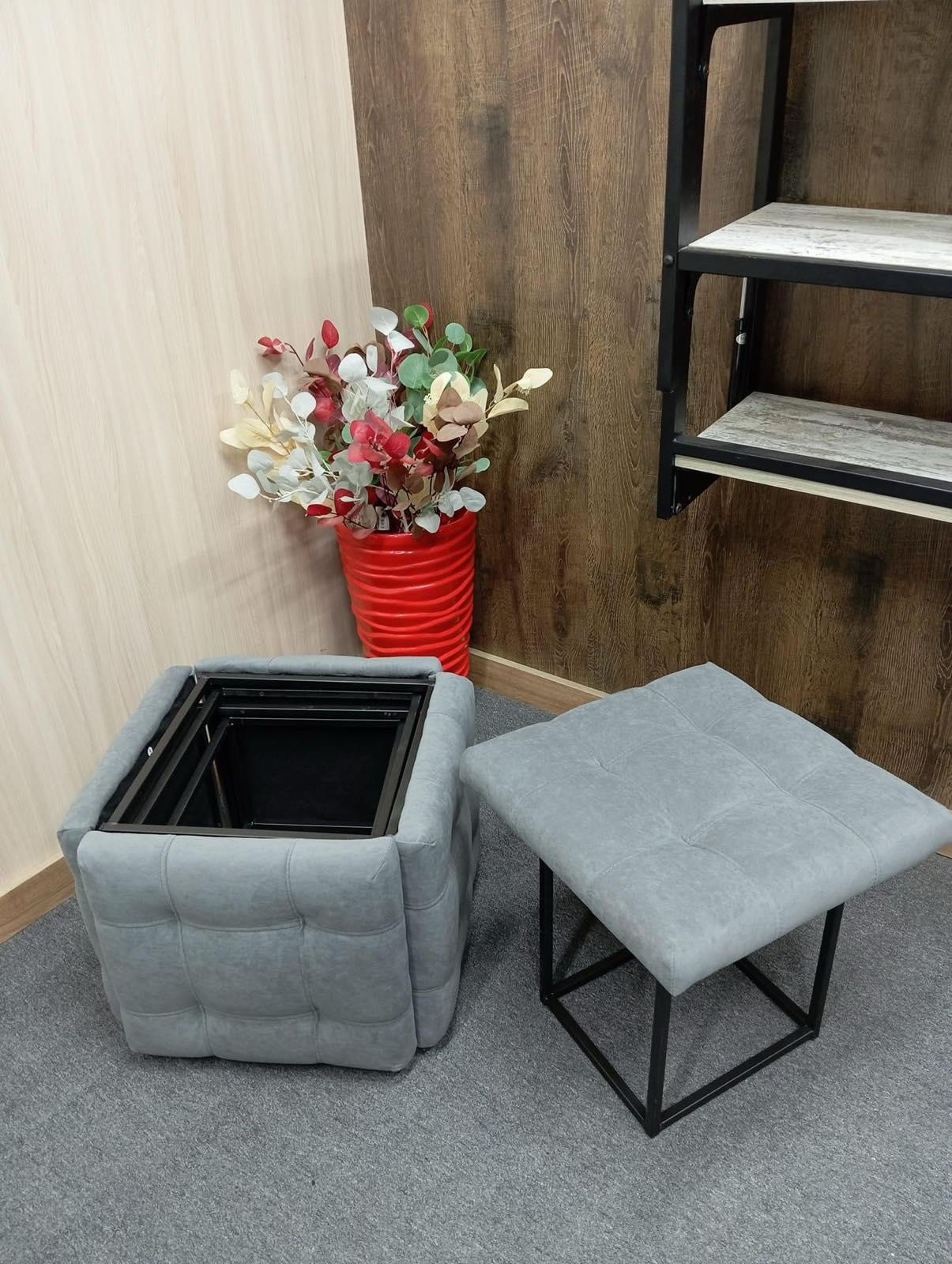 Пуф-трансформер 5в1 з велюру антикіготь Сірий - фото 4