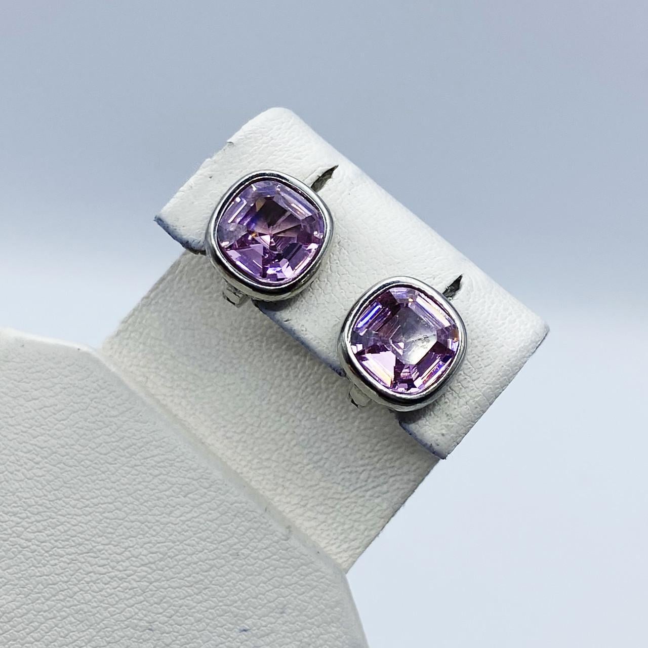 Серьги серебряные с кварцем 4,25 г Розовый (2235082110)