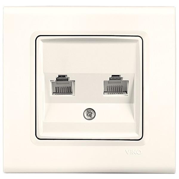 Розетка комп'ютерна/телефонна Viko Linnera Кремовий (00000012570)