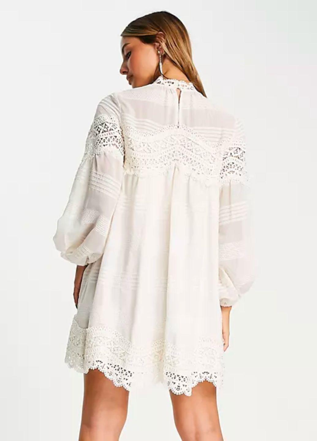 Сукня жіноча з мереживом Oversize Asos 10932 L Айворі (46) - фото 2