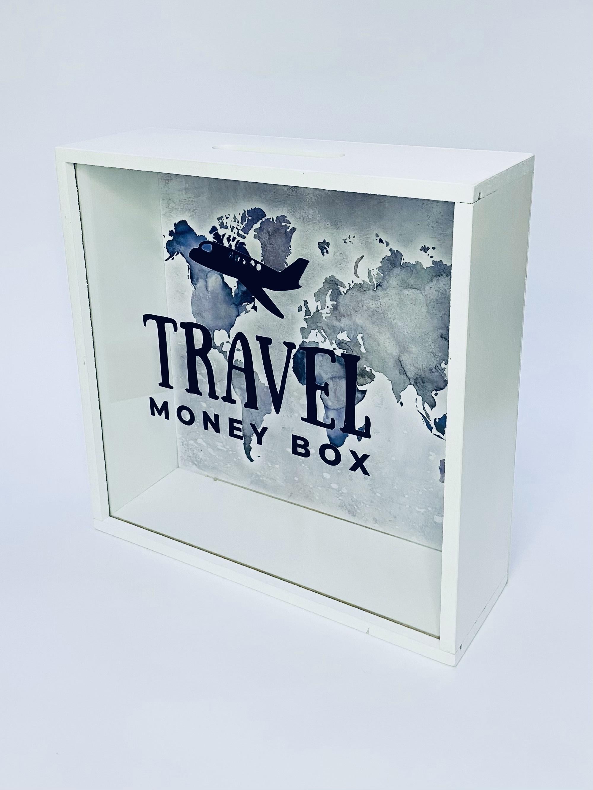 Скарбничка дерев'яна Travel money box 25х25х8 см Білий (Х-120)