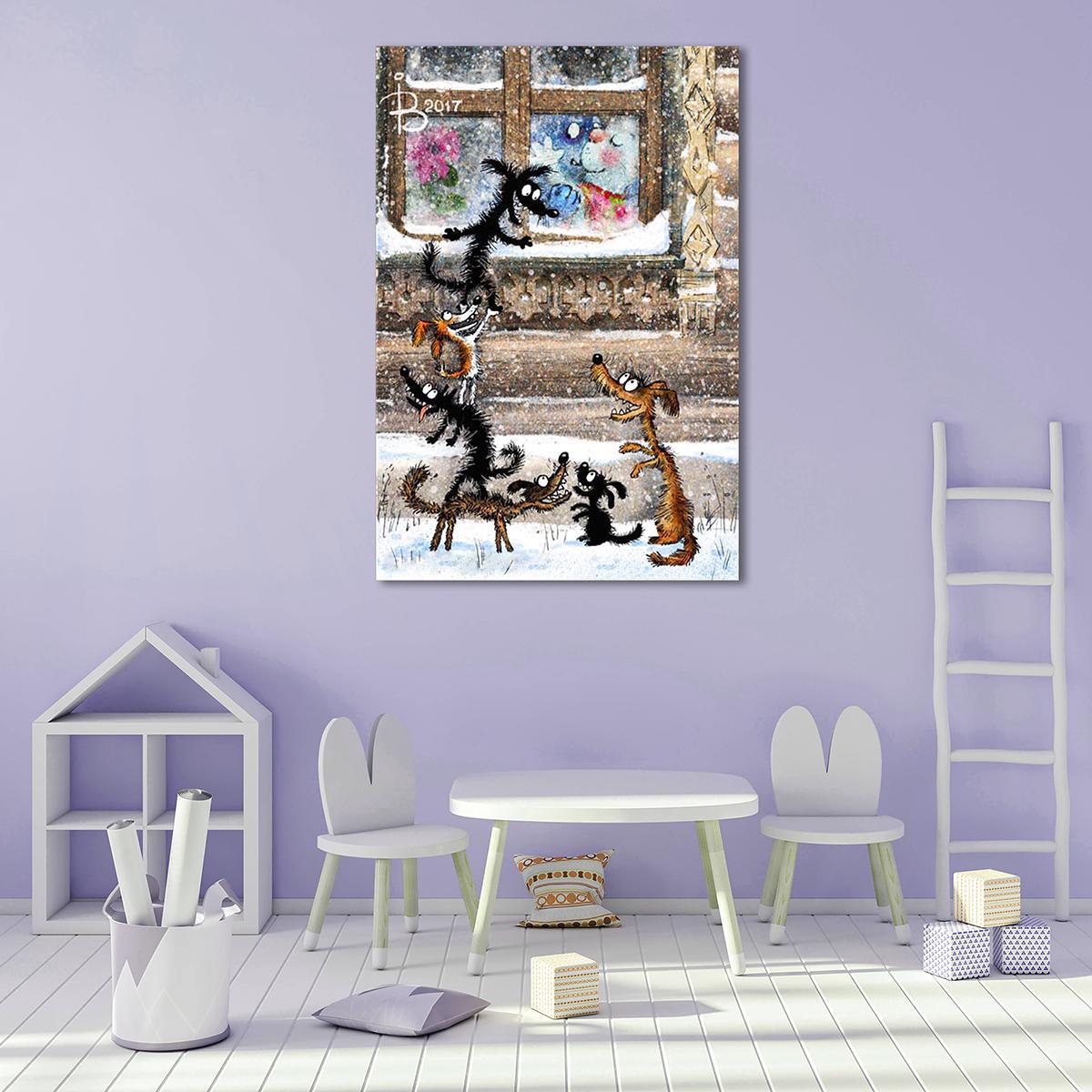 Модульна картина Підглядають у вікна 1 модуль 30х45 см