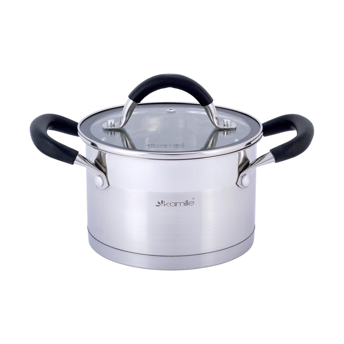 Набір каструль із кришками Kamille КМ-5751 із нержавіючої сталі з 4-х предметів Сталевий (150-84-5751) - фото 4