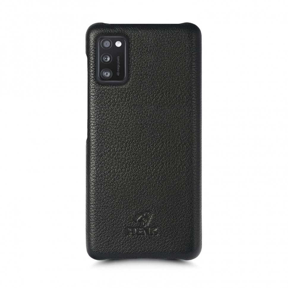 Кожаная накладка Stenk Cover для Samsung Galaxy A41 Черная (69416)