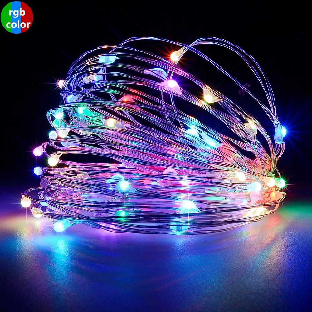 Гирлянда Капля росы String Light 5 LED на батарейках АА 3 шт. 5 м Разноцветный - фото 3