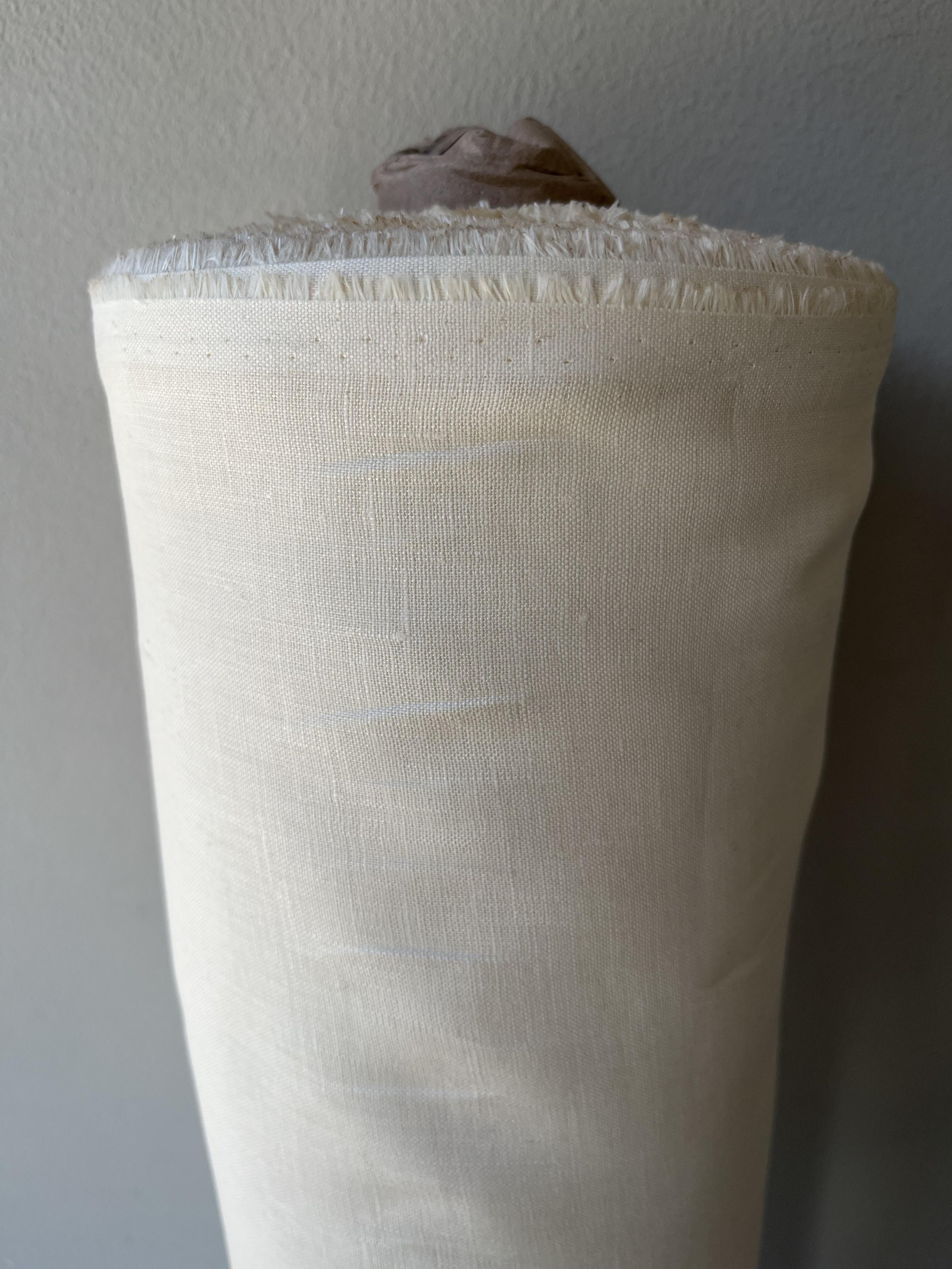 Ткань рубашечно-платья Linen Plus 100% лен смягчена 143 см 1403 Молочный