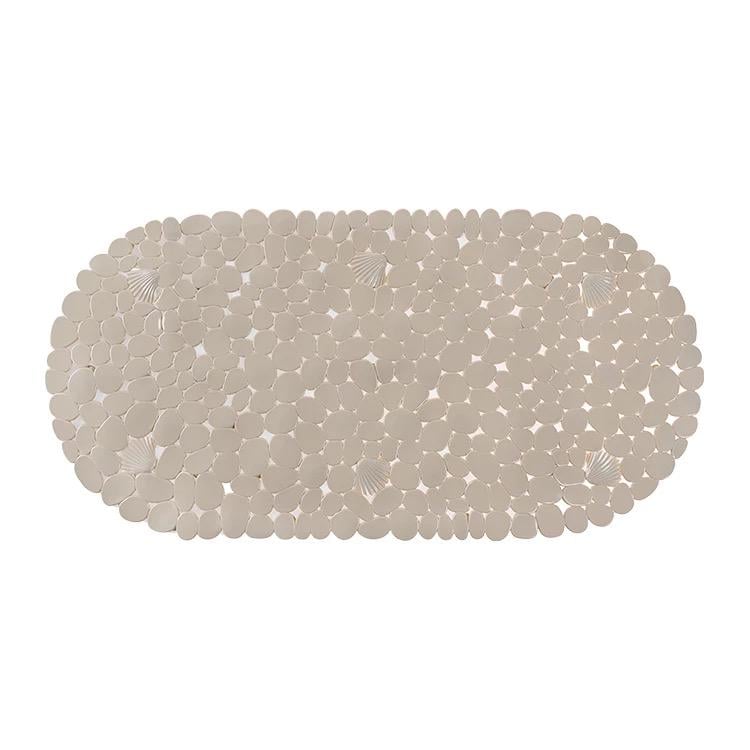 Коврик для ванны и душа силиконовый Bathlux овальный на присосках нескользящий Бежевый Коврик для ванны и душа силиконовый Bathlux овальный на присосках нескользящий Бежевый