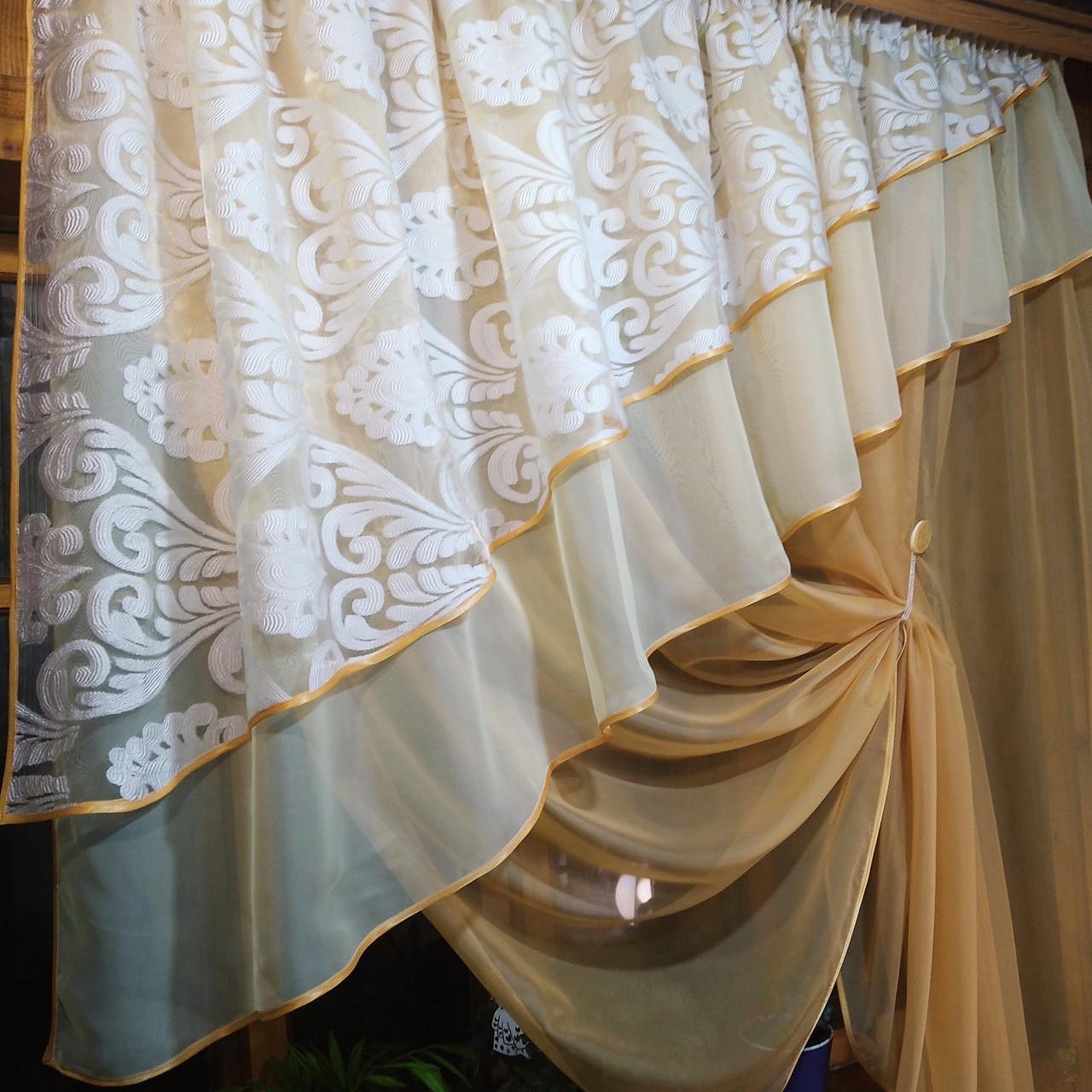 Фіранка кухонна Алія ельзас Пісочний - фото 4