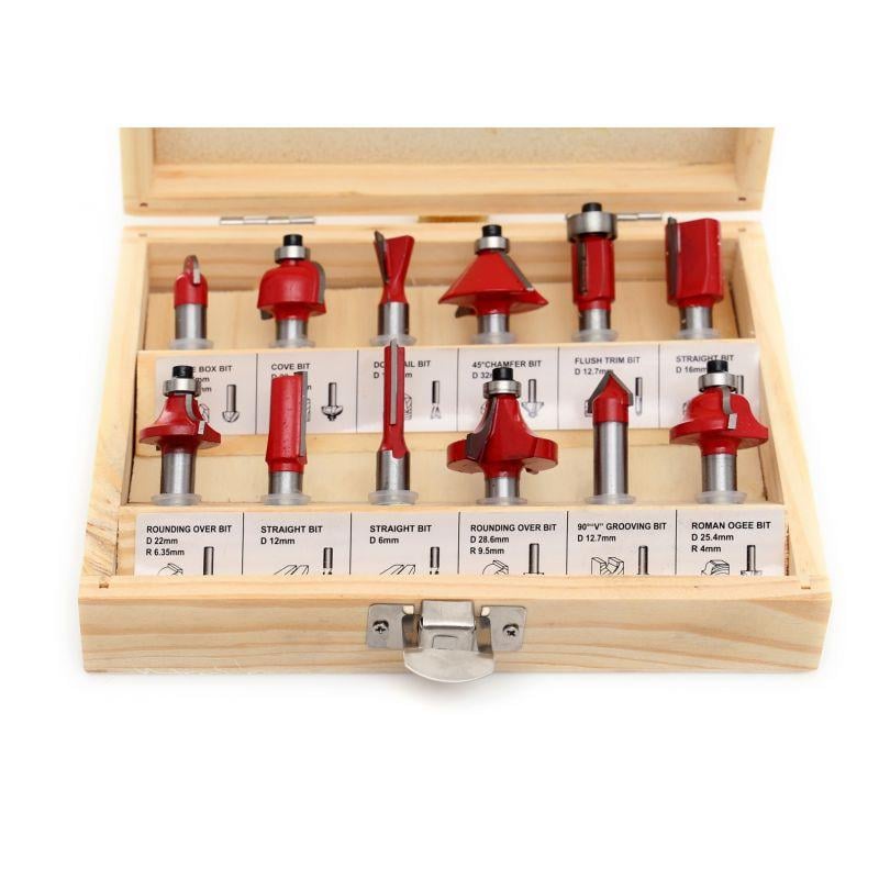 Набор фрез по дереву Kraft&Dele KD10282 2415718410 в деревянном футляре 12 шт. 8 мм (2415718410) - фото 4