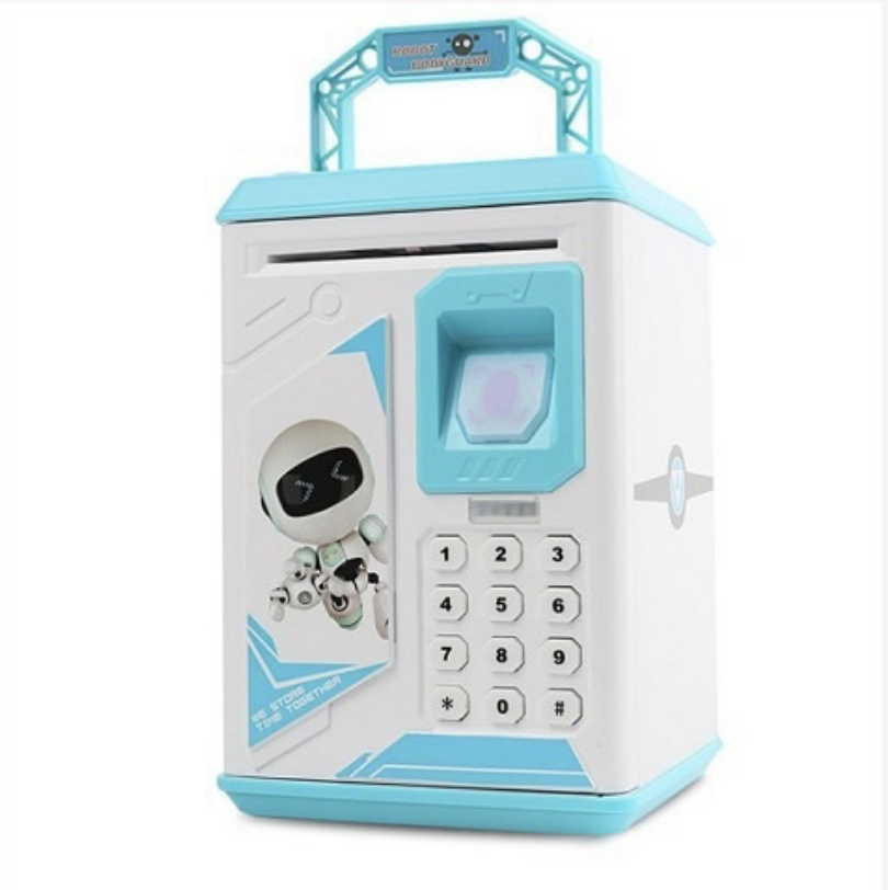 Копилка-сейф Робот с отпечатком пальца Голубой (Е500167)