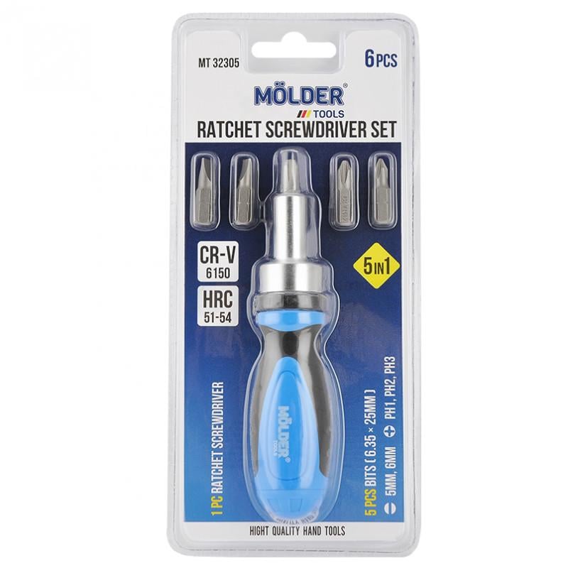 Отвертка Molder со сменными насадками 5в1 (MT32305)