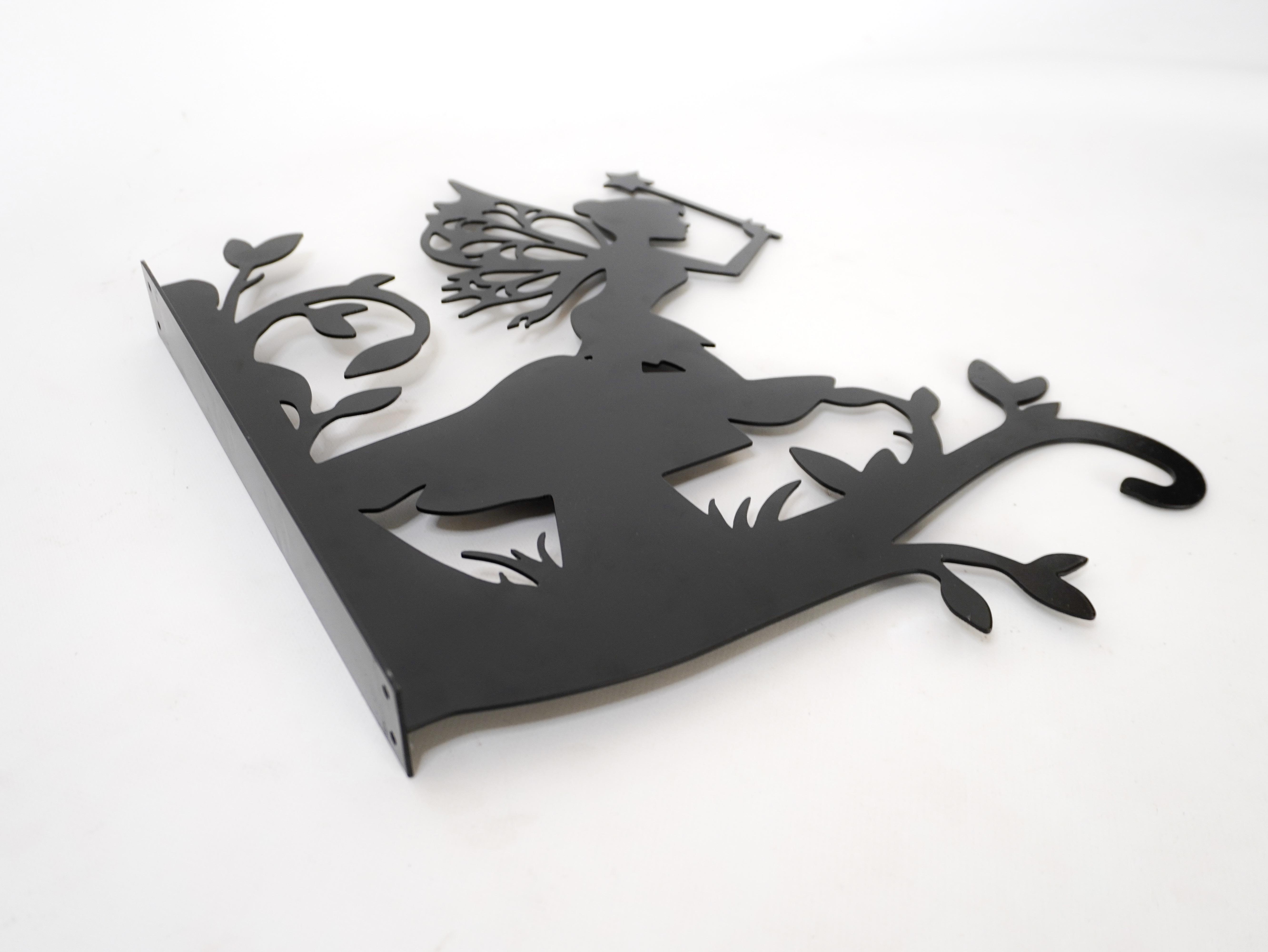 Кронштейн Фея с палочкой для кашпо с цветами метал Черный (М005) - фото 5