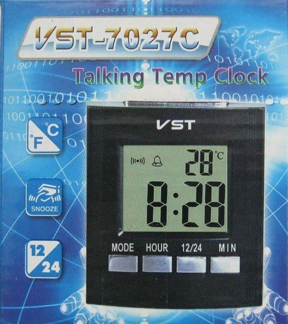 Настольные часы Vkstar Vst-7027c с термометром (49051) - фото 4