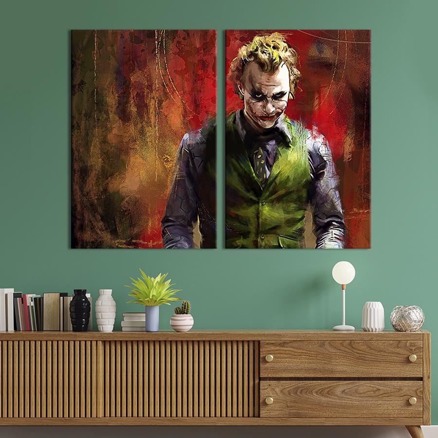 Настенный декор диптих картина на холсте для интерьера Джокер - Король Готэм-Сити 111x81 см (719-2)