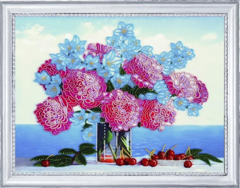 Набір для вишивання бісером BUTTERFLY 174 Півонії та дзвіночки 26х35 см (174) Набір для вишивання бісером BUTTERFLY 174 Півонії та дзвіночки 26х35 см (174)