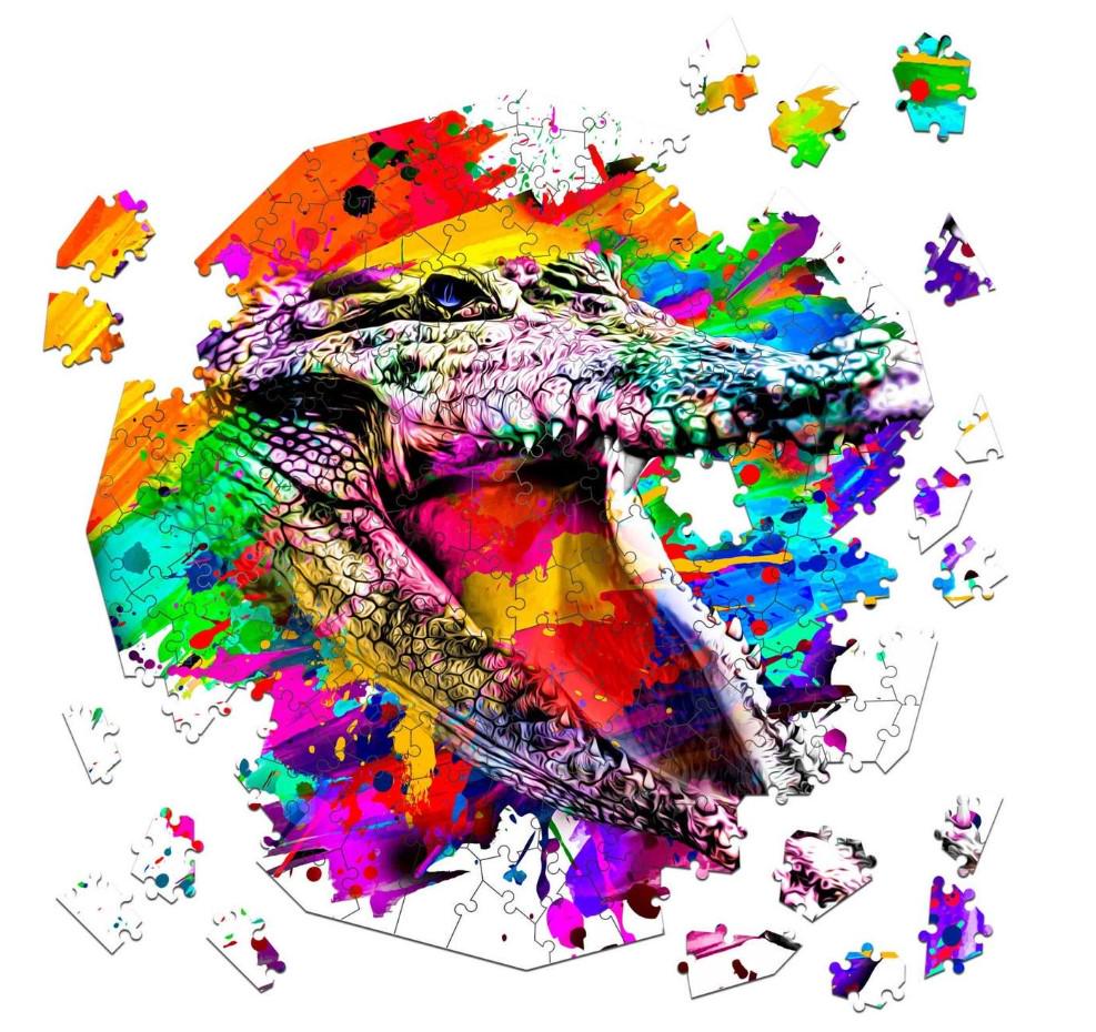 Пазл деревянный фигурный THEGRAVIX Графити Животные Крокодил 146 деталей