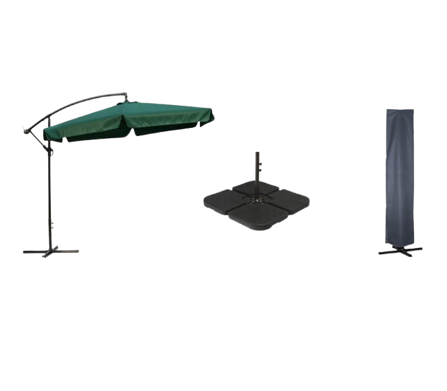 Зонтик садовый JUST Garden Casablanca с подставкой и чехлом 3 м Зеленый (2371524863_kala_2)