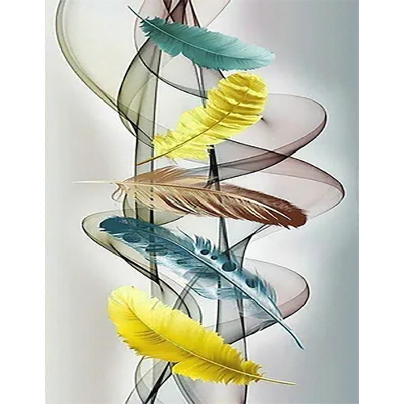 Алмазная мозаика Strateg Абстракция из перьев без подрамника 40х50 см (JSFH85902)