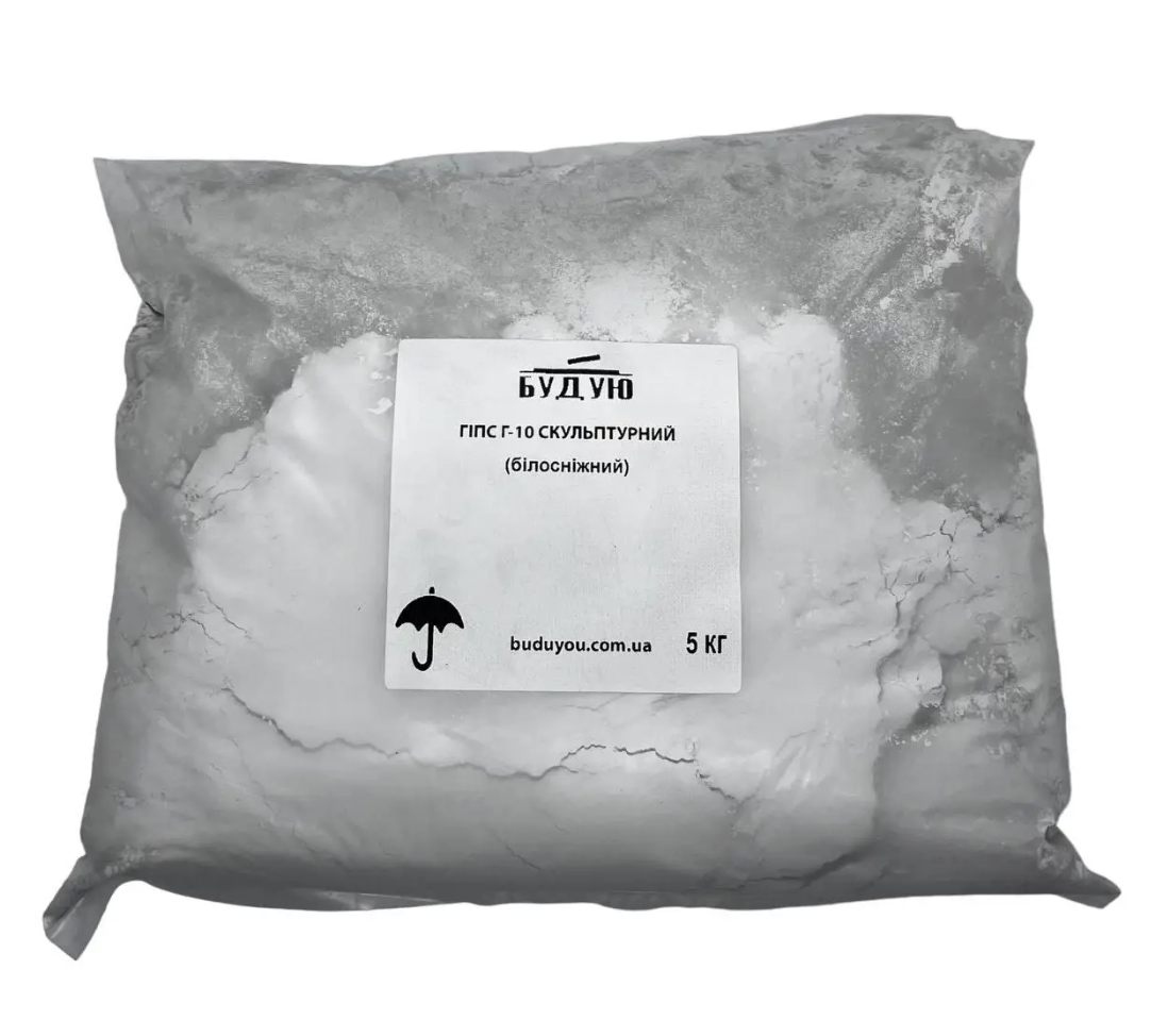 Гіпс скульптурний модифікований Г-10 пакет 5 кг Білосніжний (29600489) - фото 3 Гіпс скульптурний модифікований Г-10 пакет 5 кг Білосніжний (29600489) - фото 3