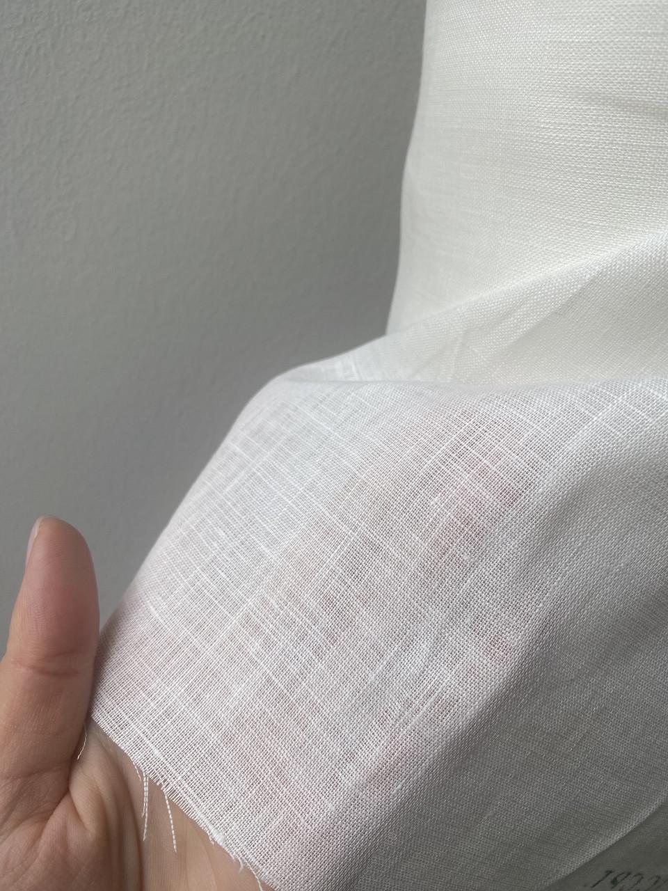 Ткань LINEN PLUS 100% лен 150 см 0/0 Белый с молочным оттенком - фото 3