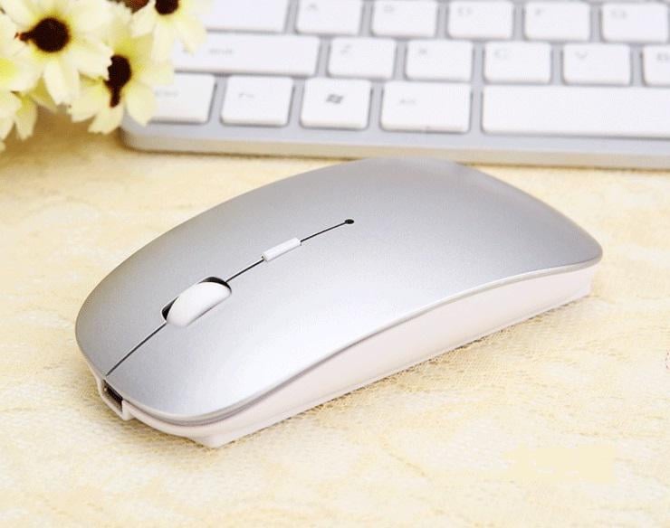 Мышь беспроводная Bluetooth USB с подсветкой Серый (13661759) - фото 3