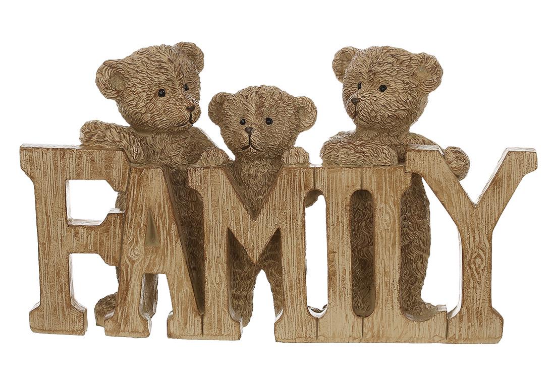 Статуэтка декоративная BonaDi Bear family 18x4x10,5 см Коричневый (K07-811)