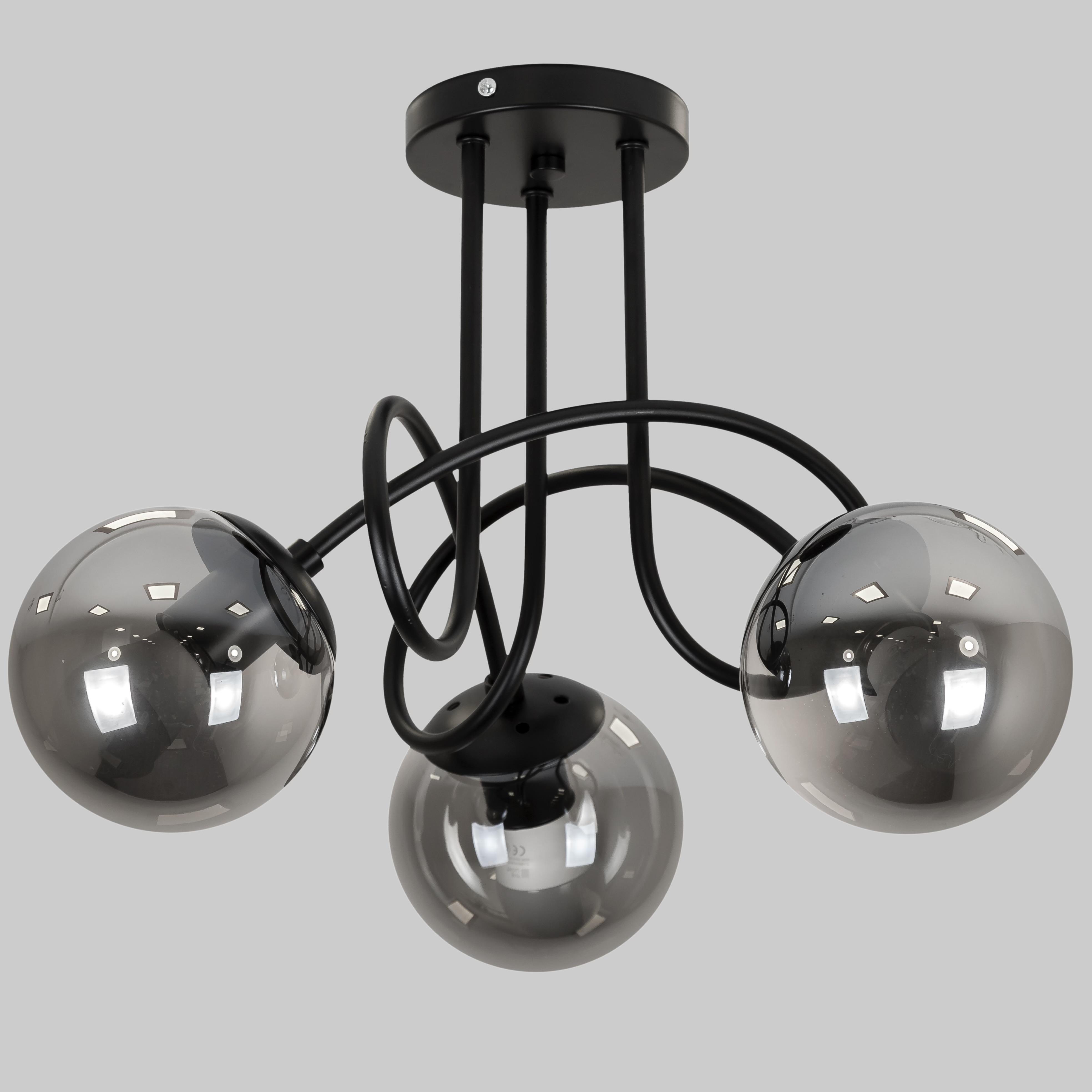 Люстра стельова Triple Glow з 3 плафонами-кульами Чорний/Графітовий (52-9903-3 BK+BK) - фото 1 Люстра стельова Triple Glow з 3 плафонами-кульами Чорний/Графітовий (52-9903-3 BK+BK) - фото 1