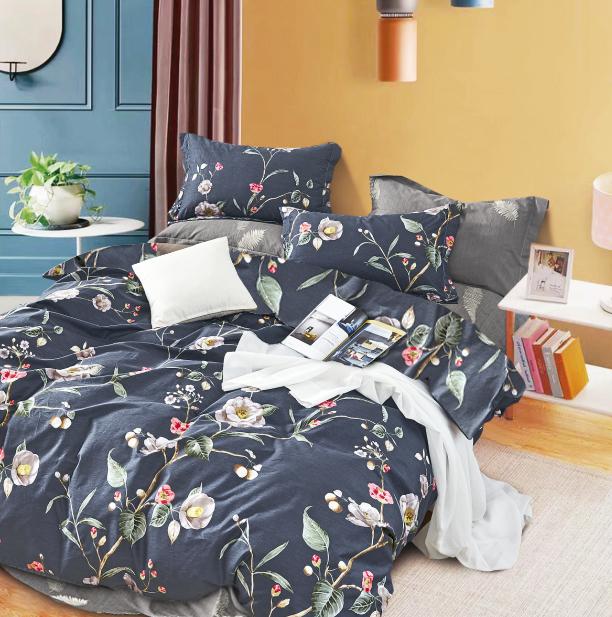 Комплект постельного белья Zastelli 203248/202485 сатин полуторный 145х210 см синий