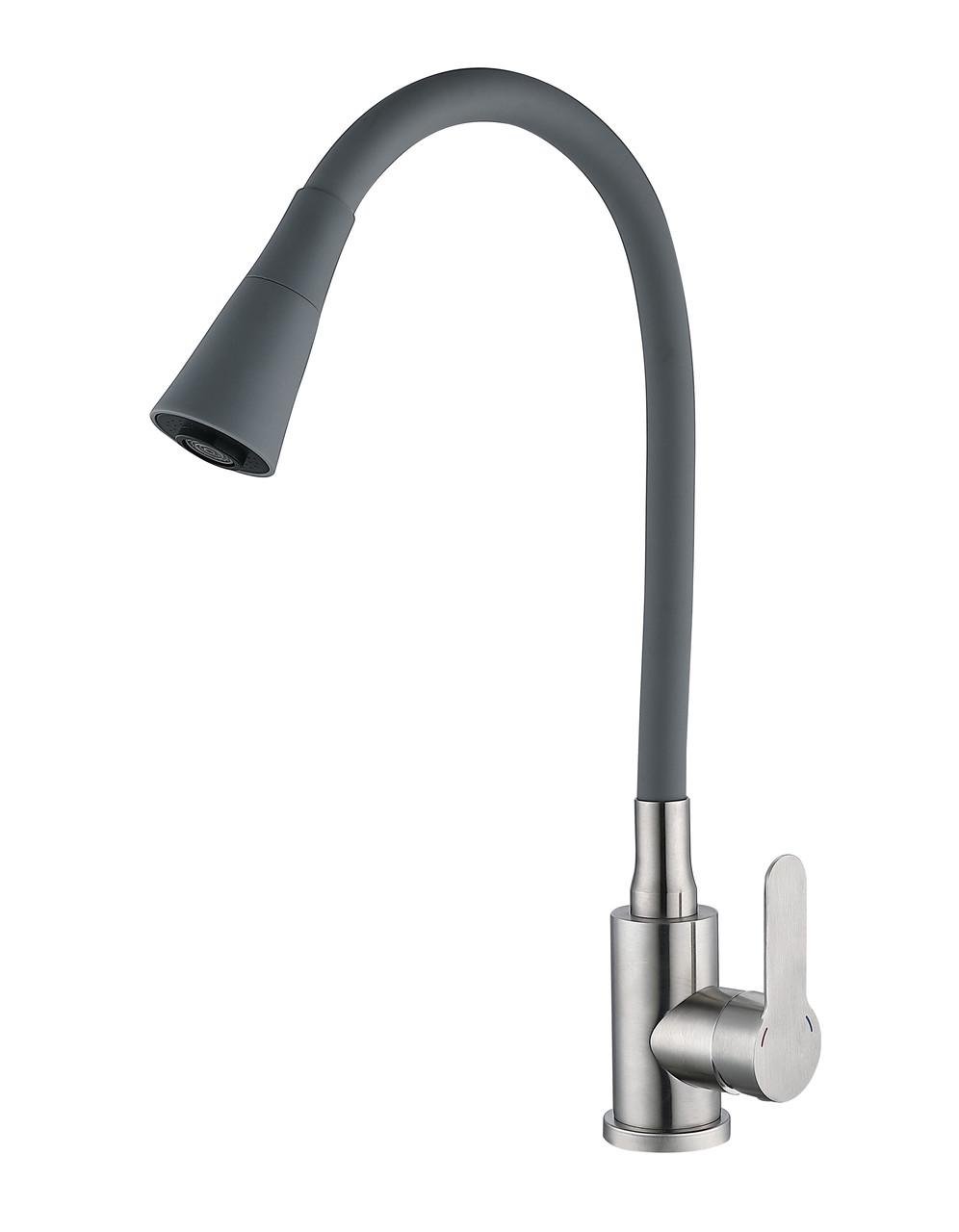 Змішувач для кухні з силіконовим виливом MIXXUS DAX-011 Y Refl. Gray (MI6560)