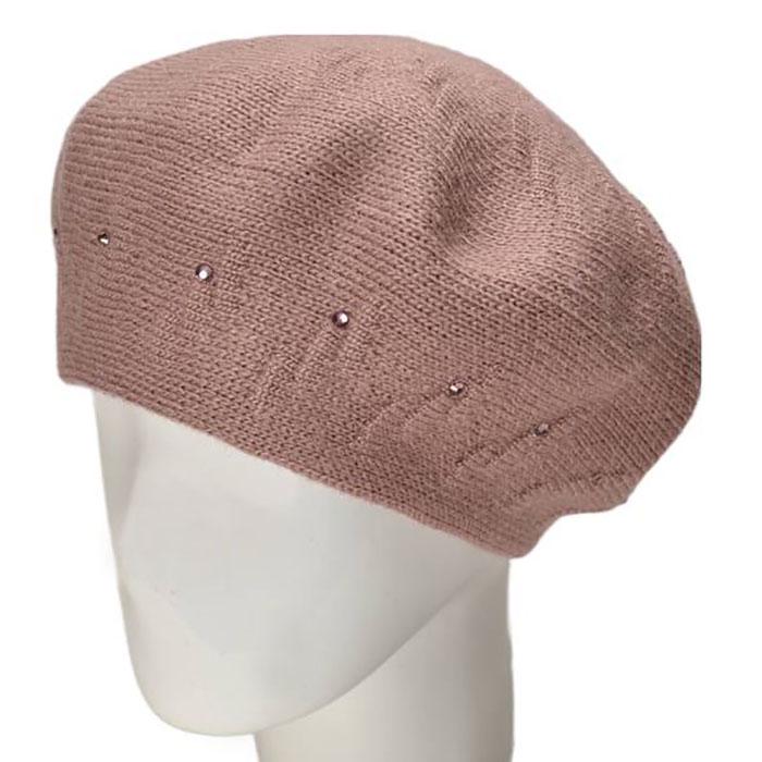 Берет женский Lirus Кира двойной шерстяной Светло-пудровый (111525)