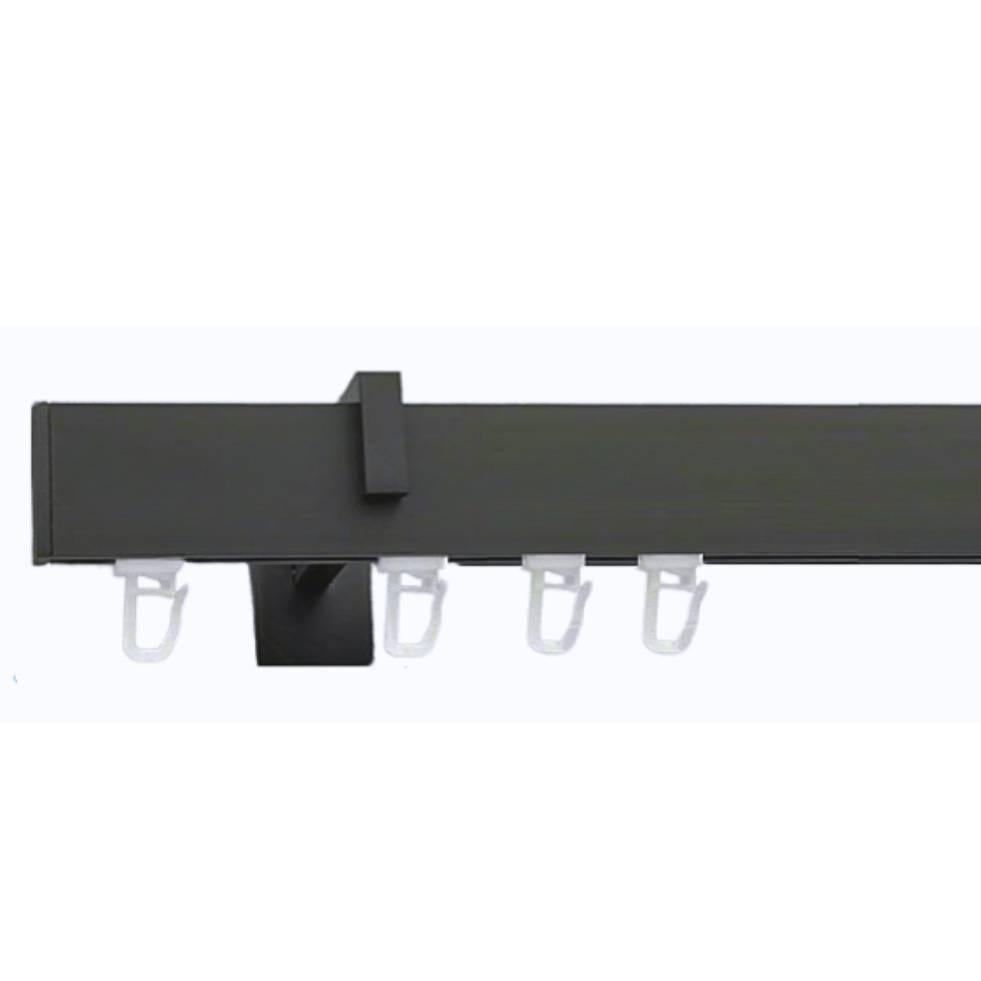 Карниз для штор одинарный SQUARE LINE заглушка кронштейн 9 см 240 см Черный матовый