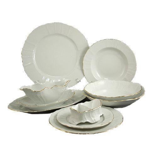 Столовый сервиз Thun Bernadotte обводка золотая/фарфор на 6 персон 24 пр. (311011M с)