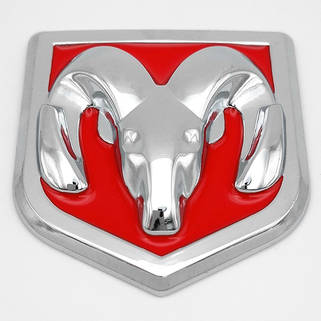 Эмблема Dodge металл 6,6х6,1 см Хром/Красный глянцевый (2848920679)