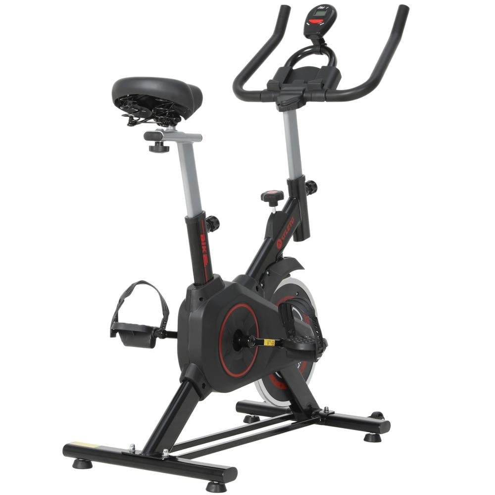 Спинбайк велотренажер для дома Atleto ES-7622K механический до 120 кг Черно-красный (147-76-42401073)