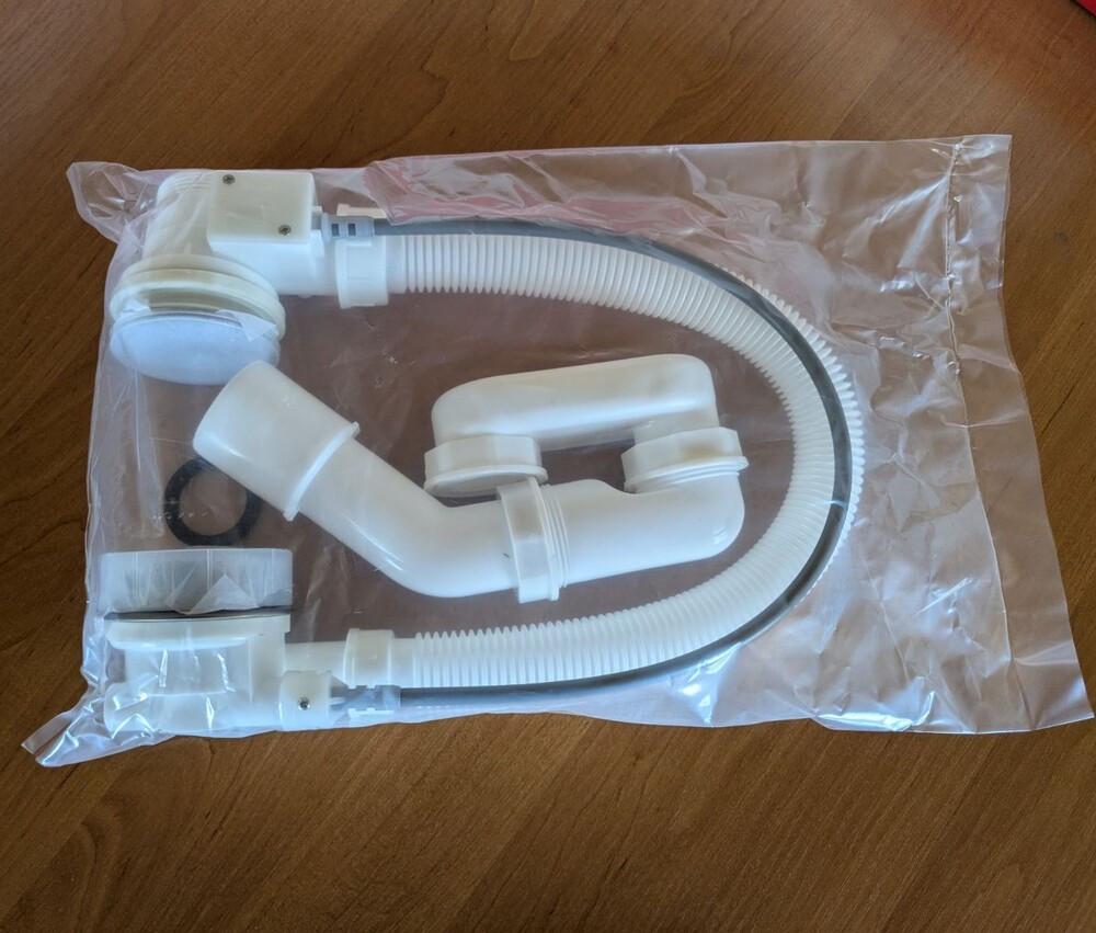 Сифон для ванны Koer BD-04-07 полуавтоматический с переливом без ревизии 1 1/2" Графитовый (KR5444) - фото 3