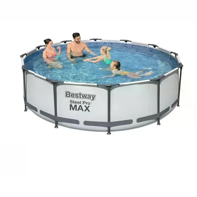 Басейн каркасний круглий Bestway 56420-0 10250 л 366х122 см Сірий (35575047)