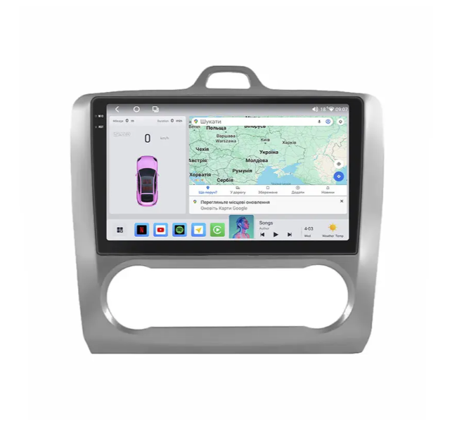 Автомагнітола Lesko для Ford Focus II 2004-2008 4/64 Гб QLED CarPlay 4G Wi-Fi GPS 360 Prime 9" (32467987)