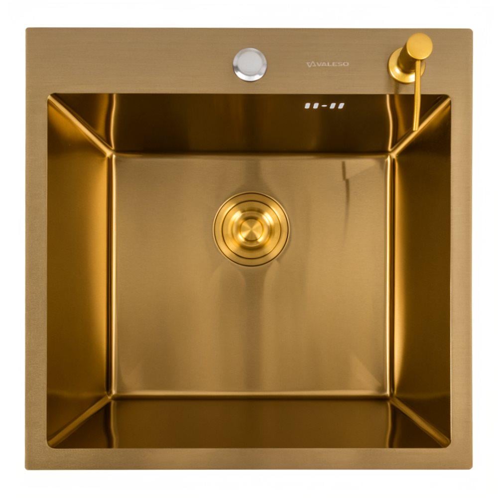 Мойка кухонная Valeso Handmade 50х50 PVD сифон круглый 3,0/0,8 Gold - фото 1 Мойка кухонная Valeso Handmade 50х50 PVD сифон круглый 3,0/0,8 Gold - фото 1