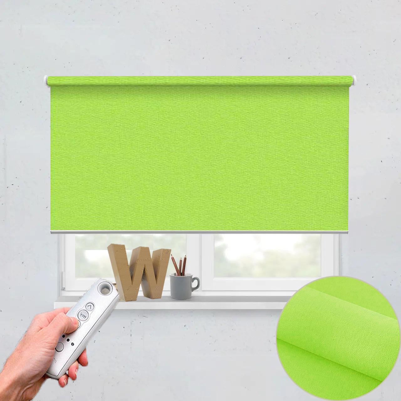 Рулонная штора автоматическая Wenster Перла 1861 92,5х350 см с электродвигателем Салатовый (i163620179)