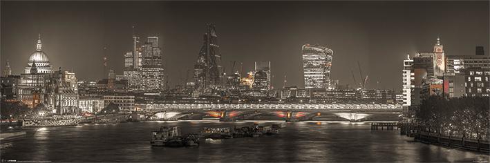 Постер плакат Горизонт Лондона/London Skyline 30x91,5 см