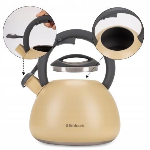 Чайник Ofenbach з нержавіючої сталі NB 100322 2,7 л Бежевий (2518207365) - фото 4 Чайник Ofenbach з нержавіючої сталі NB 100322 2,7 л Бежевий (2518207365) - фото 4