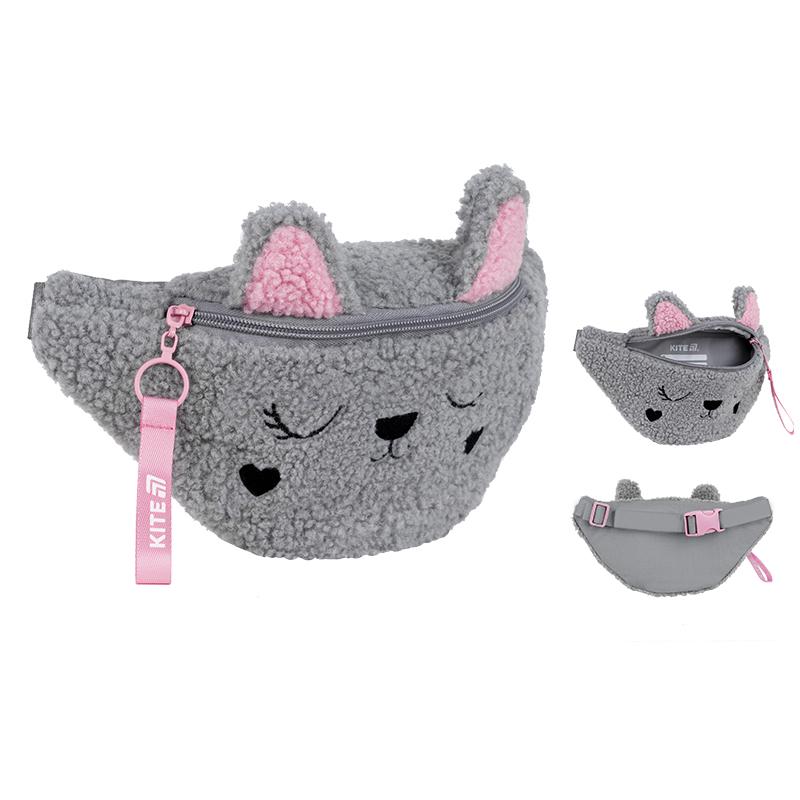 Поясна сумка-бананка дитяча Kite Kids Sweety Cat Сірий (K25-2577-1) - фото 3 Поясна сумка-бананка дитяча Kite Kids Sweety Cat Сірий (K25-2577-1) - фото 3