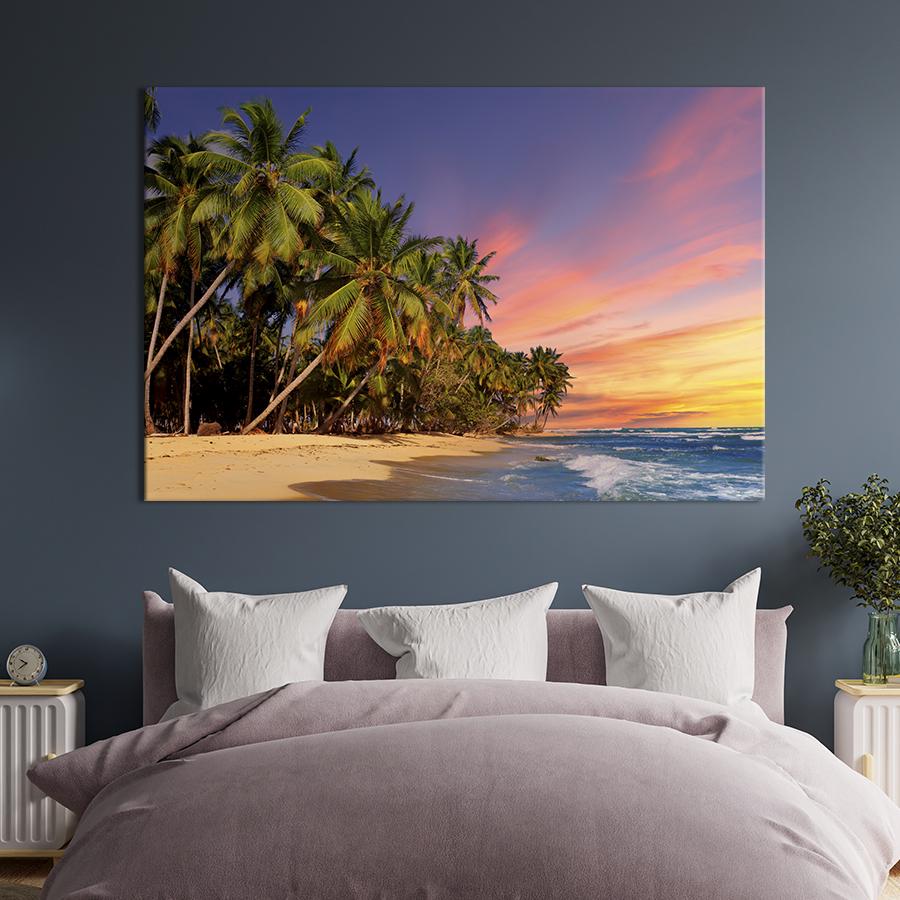 Настінний декор Світанок на тропічному морському березі 120x80 см (1847-1)
