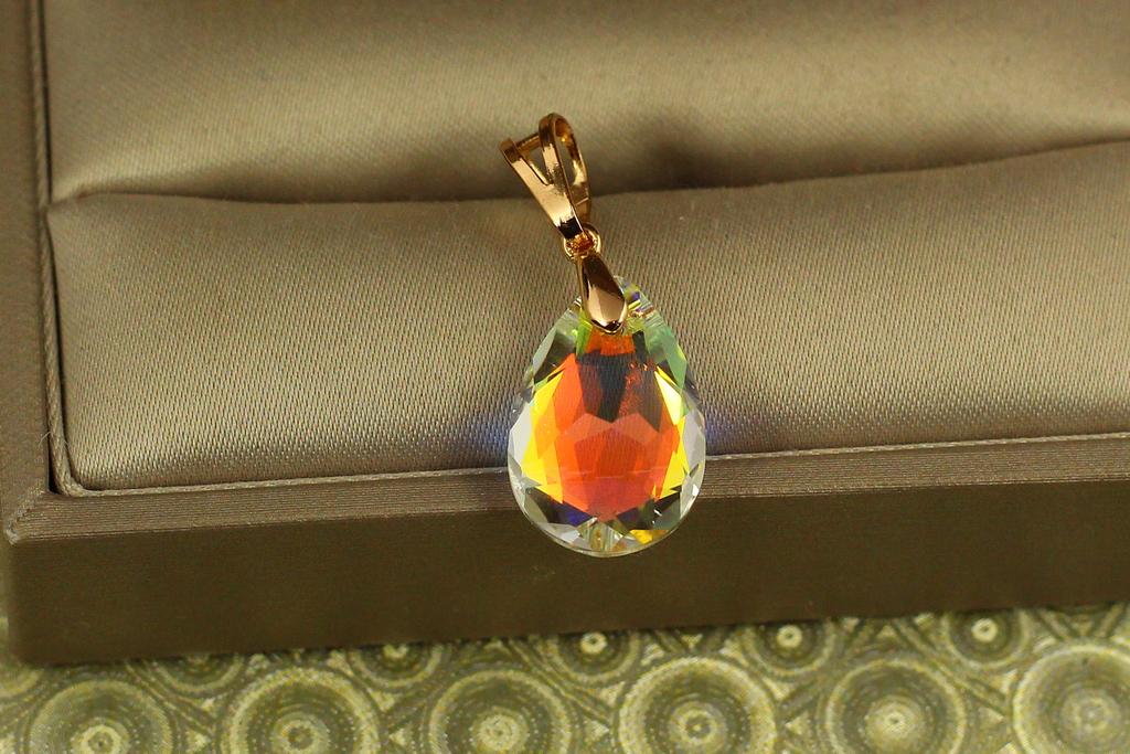 Кулон Xuping Jewelry Велика крапля із жовтим каменем Сваровські 1,9 см Золотистий (31936717)