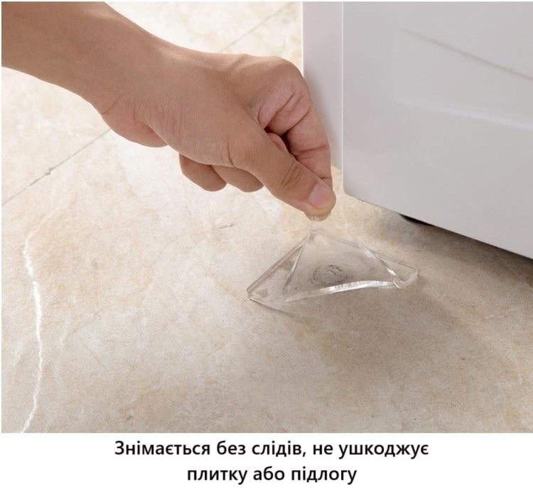 Подкладки нескользящие из силикона самоклеящиеся для шумопоглощения и стабилизации мебели 4 шт. Прозрачный (R9450) - фото 7